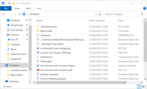 DropBox Sync Folder
