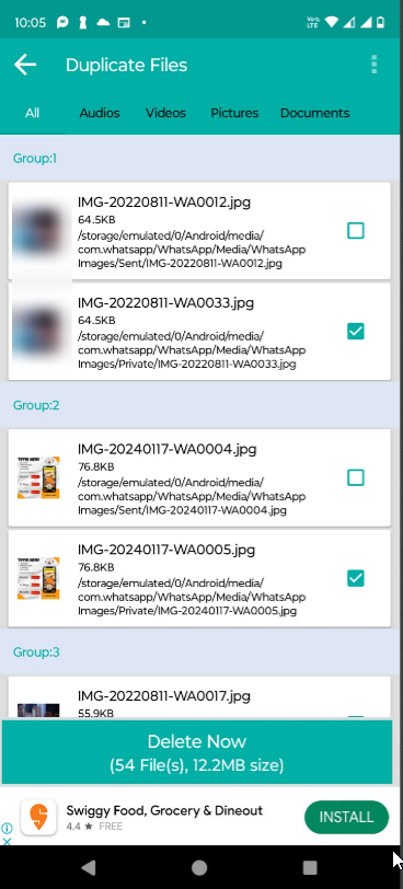 identify duplicate files