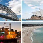 Collage of Opera House, Harbour Bridge, Dinner Cruise and Bondi Beach