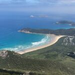 aerial view of Wilsons Promontory’s rugged granite coastline and turquoise water.